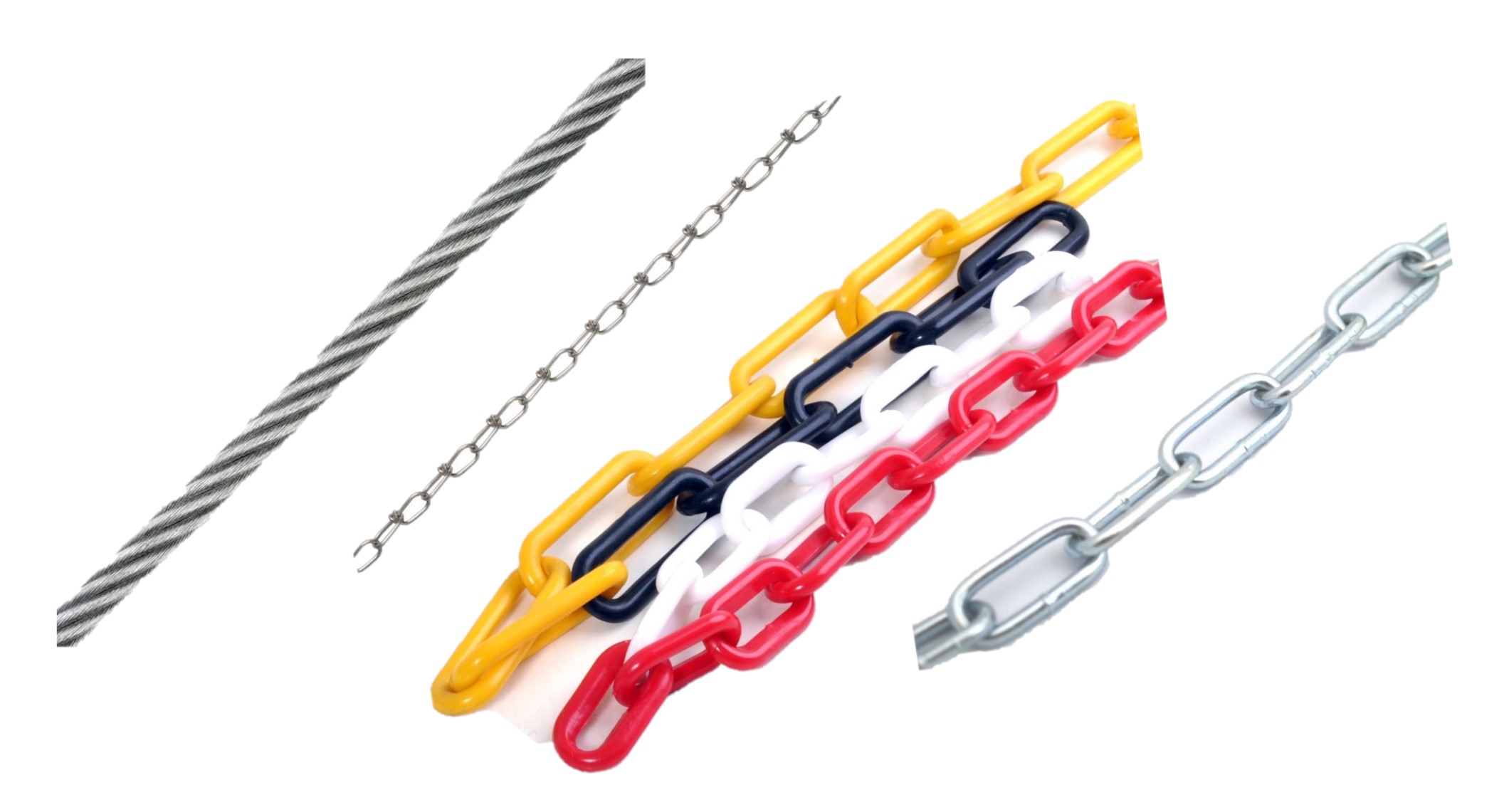 Lana, řetězy, tmely (lanové a řetězové příslušenství)